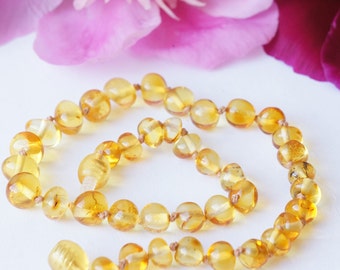 Teething necklace, Amber teething, Baltic amber, Amber necklace baby, Natural amber, Lemon amber necklace, Teething amber, Rawamber necklace