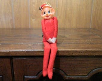Vintage Christmas Pixie Elf Knee Hugger Ornament Decoration