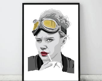 Jillian Holtzmann portrait, Kate McKinnon portrait, Ghostbusters poster, Holtzmann art, Ghostbusters fan art, Ghostbusters print