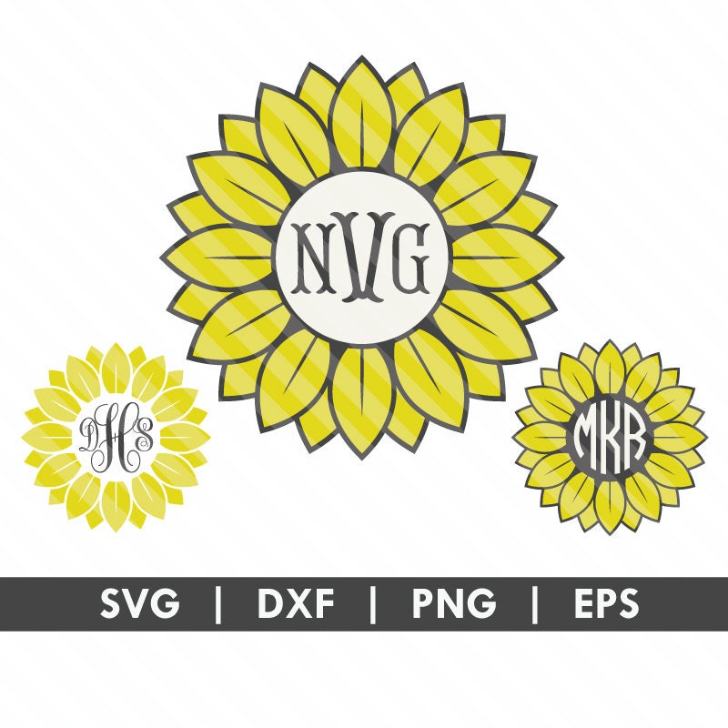 Free Free 129 Silhouette Sunflower Monogram Svg SVG PNG EPS DXF File