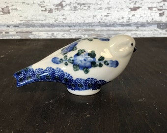 Polish Pottery Bird Figurine