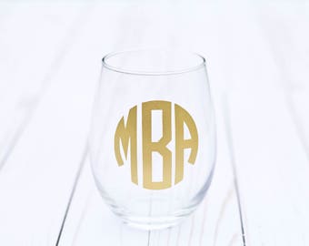 Monogram Wine Glass, Monogrammed Wine Glasses, Personalized Wine Glass, Bridesmaid Wine Glass, Custom Wine Glass, Personalized Gift