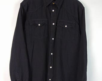 Vintage Black Denim Shirt