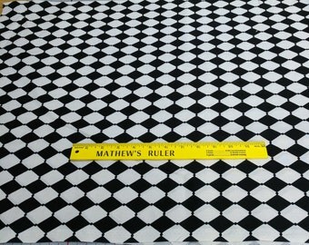Black and White Diamonds Cotton Fabric