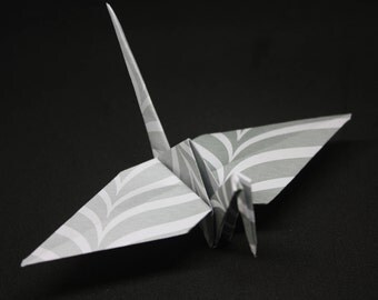 20 Origami Crane Wedding Favors Silver