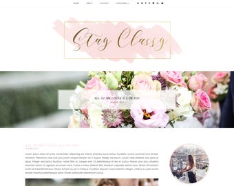 50% OFF NEW! Stay Classy Premade Blogger Template - Responsive Blogger Template - Feminine Blogger Template - Minimalist Template