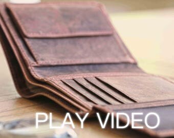 Handmade Distressed Leather Wallet, Men's Leather Wallet, boyfriend Gift, Husband Gift, Leather Wallet, Groomsman Gift, Distressed Wallet