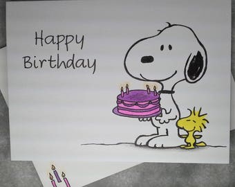 Download Snoopy birthday card | Etsy