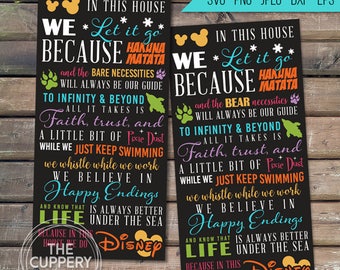 We Do Disney SVG - 2 Digital files, Silhouette Studio, DXF, PNG, Cricut Cutting, Sign Art Instant, Vinyl, Cuttable, Princess In This House