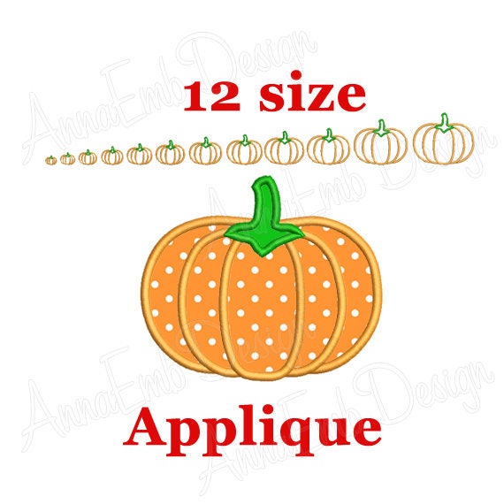 Pumpkin Applique Embroidery Design Pumpkin Mini Design