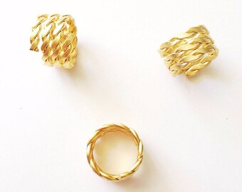 Ring INTERLACEMENT Doré à l'Or fine gold filled ring