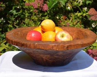 Large,hand carved,wooden bowl,large bowl,caved wood,vintage,home decor,fruit bowl,vintage fruit bowl,fruit,handmade,serving bowl,gift,ooak