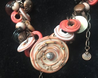 Custom one of a kind glass bead necklace