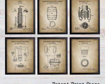 Whiskey Patent Prints. Patent Art. Whiskey Patent Wall Art. Gift for Men. Gift for Him. Man Cave Decor. Man Cave Wall Art. Bar Decor. 257