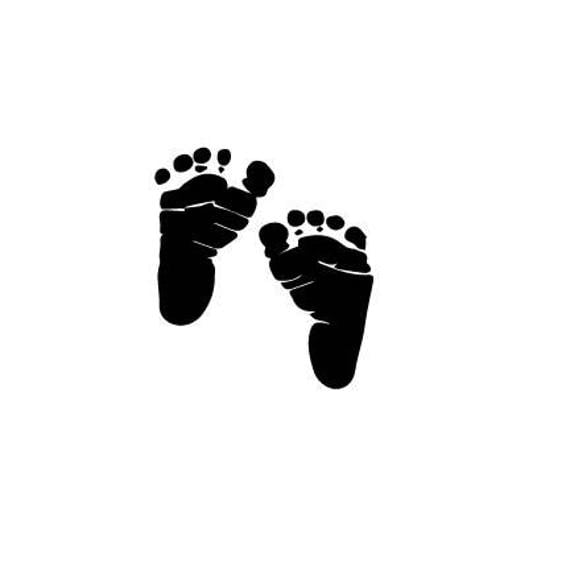 Baby Footprints outline laptop cup decal SVG Digital Download