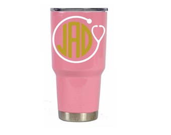 Nurse monogram decal, nurse decal, yeti decals, custom yeti cup, personalized decals, personalized yeti cups, yeti sticker, nurse sticker