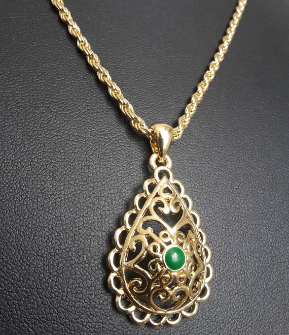 Gold Tone Native Pendant Necklace