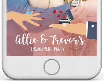 Snapchat engagement filter, Engagement Geofilter, Engagement Party, Wedding Engagement Filter, Custom Wedding Geofilter,
