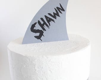 Shark cake topper, fin cake topper, shark week, shark birthday, shark party, shark decorations, jaws cake topper, pirate cake topper, jaws
