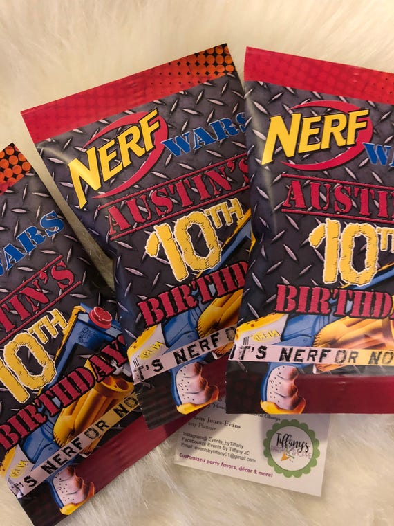 Custom Chip Bags - NERF Chip Bags, Custom Chip Bags, Nerf Favor Bags ...