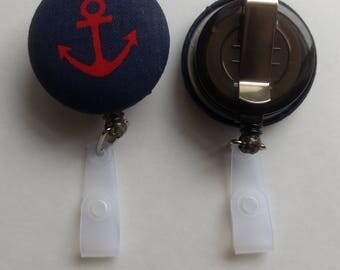 cards work badge holder retractable cabochon boat anchor fabric retractable badge holder ID card anchor fabric