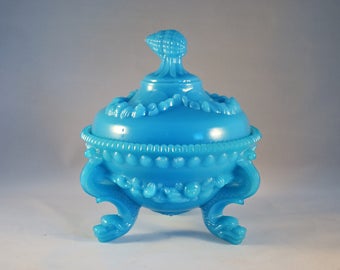 Gorgeous Portieux Vallerysthal of France Shell and Dolphin Covered Candy Dish