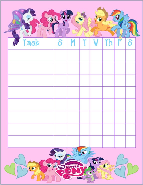 kindergarten chart behavior for printable Pony 28  Chart Printable My best Little Chore