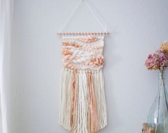 Peachy Blush wall hanging \\ Weave \\ MTO \\ woven wall hanging \\ tapestry \\ handwoven wall art \\ nursery decor