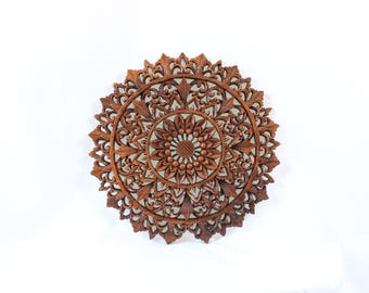Balinese Wood Carving - Round Waterlily