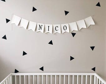 Triangle Decal, Triangle Wall Decal, Wall Decal, Black Wall Decal, Gold Wall Decal, Wall Stickers, Boy Nursery, Geometric Wall Decal