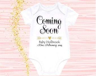 Coming Soon Pregnancy Announcement Onesie Baby Announcement Bodysuit Pregnancy Reveal Coming Soon Onesie