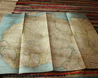 Vintage National Geographic Map Supplement: Africa 1966, 1960s National Geographic Map Art, Vintage African Map