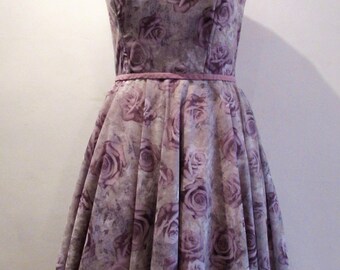 Lilac floral dress with keyhole neckline