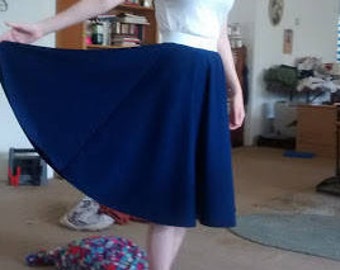 Navy Blue Circle Skirt