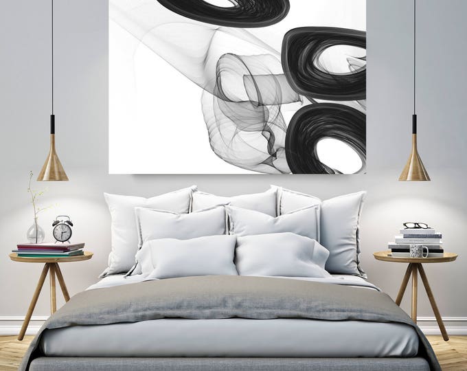 Abstract Black and White 18-45-39. Contemporary Unique Abstract Wall Decor, Large Contemporary Canvas Art Print up to 72" by Irena Orlov