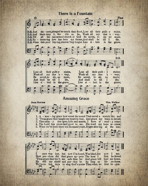 There Is A Fountain Hymn Lyrics Sheet Music Art Hymn Art