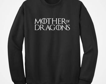 Crew Mother of Dragons Unisex Adult Long Sleeve Game Crewneck Sweatshirt Gift for Him or Her #3373