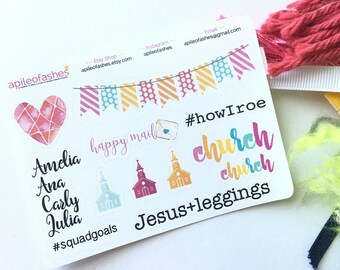 Jesus & Leggings Sampler Stickers, Planner Stickers, Bible Journaling Stickers, LulaRoe Stickers