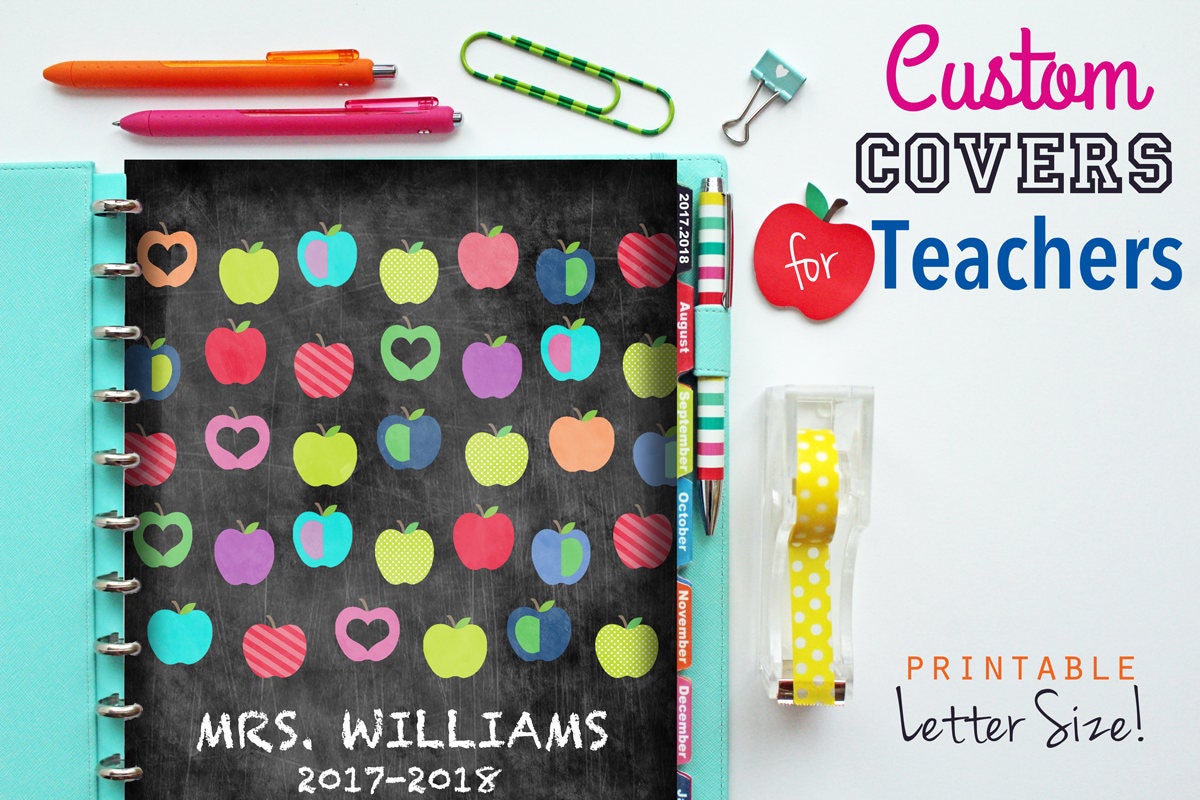CUSTOM Teacher Planner Cover Binder Cover Printable Cover