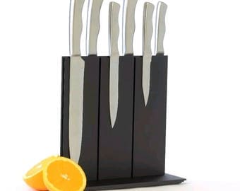 Black Magnetic Knife Rack, Knife Holder, Knife Block