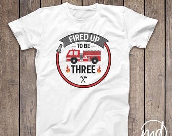 Firetruck Birthday Shirt, Fireman Birthday Tshirt, 3rd Birthday Fireman, 2nd Birthday Fire Truck, Firefighter Birthday Shirt, Fire Truck