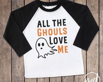 All the ghouls love me shirt, Boys Halloween Shirt, Funny Halloween Shirt for Toddler Boys, Toddler Boy Halloween Shirt