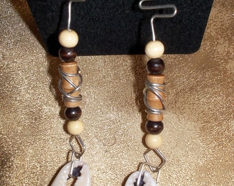 Cowrie shell dangle earrings