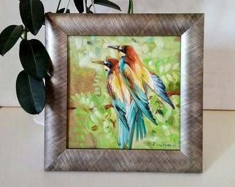 Bird oil painting | Etsy