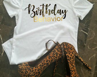 Birthday T-Shirt, Birthday Shirt For Women, Birthday Girl Shirt, 21st Birthday Shirt, Birthday Shirt, Birthday Girl, Black and Gold Shirt