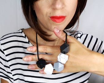 Marble Necklace | Geometric Necklace | Statement Necklace | Gift for her | Geometric Jewellery | Beaded necklace | Minimalist necklace | Geo