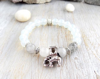 Beaded Bracelets Womens gift Gemstone bracelet elephant fertility bracelet string bracelet animal birthday gift Lucky elephant charm