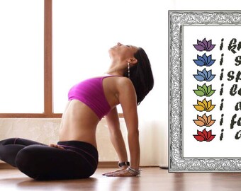 Birthday gift for mom Meditation 7 chakra Best friend gift Yoga gifts Counted cross stitch Printable Pattern Meditation art Yoga wall art