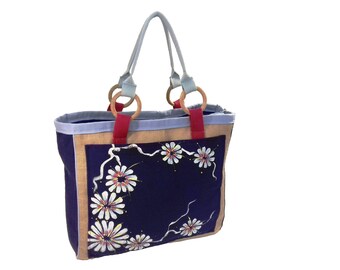 tote bag Tote shopper bag painted
