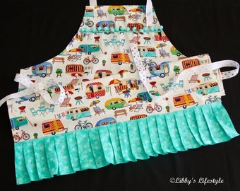 Vintage caravans women's apron. Handmade.